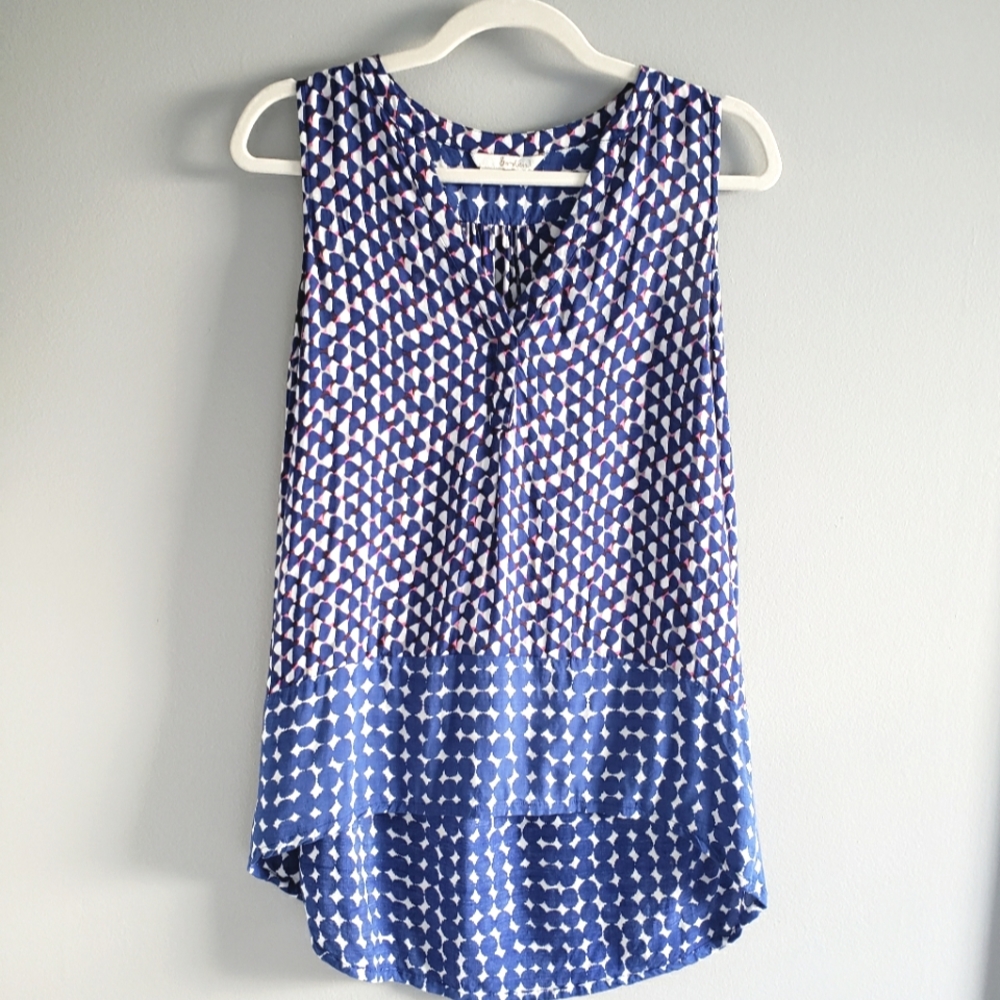 Boden Hotchpotch Dottie Tile Sleeveless Tunic Blouse